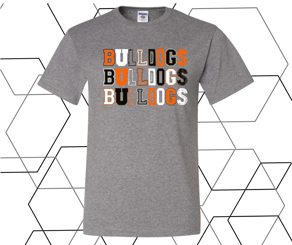 Bulldogs Orange/Black Varsity Block Graphic Tee