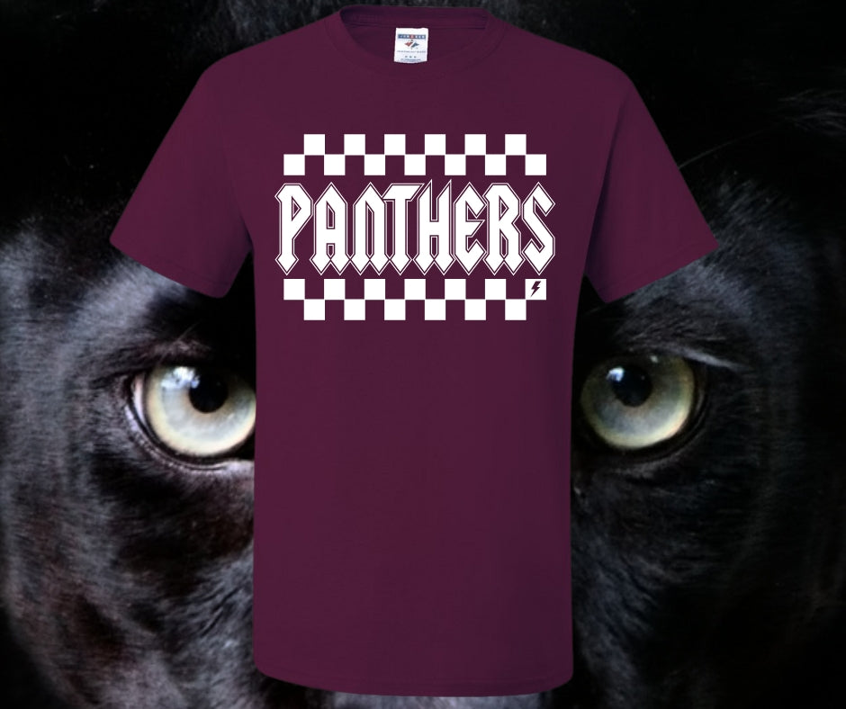 Panthers Checkered Retro Graphic Tee