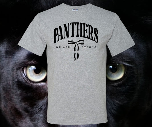 Panthers We Are Strong Coquette Bow Graphic Tee