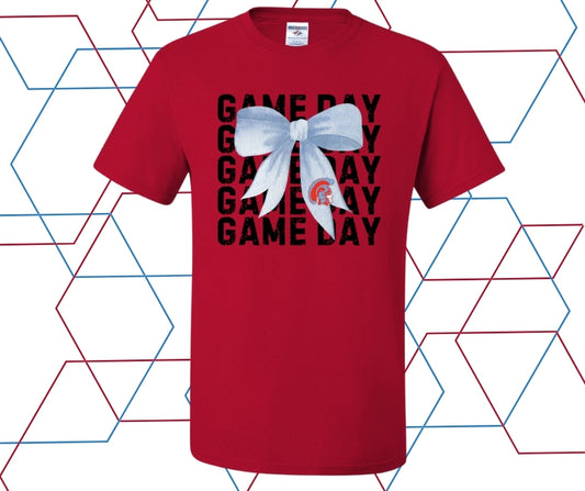 Trojans Game Day Blue Coquette Bow Graphic Tee