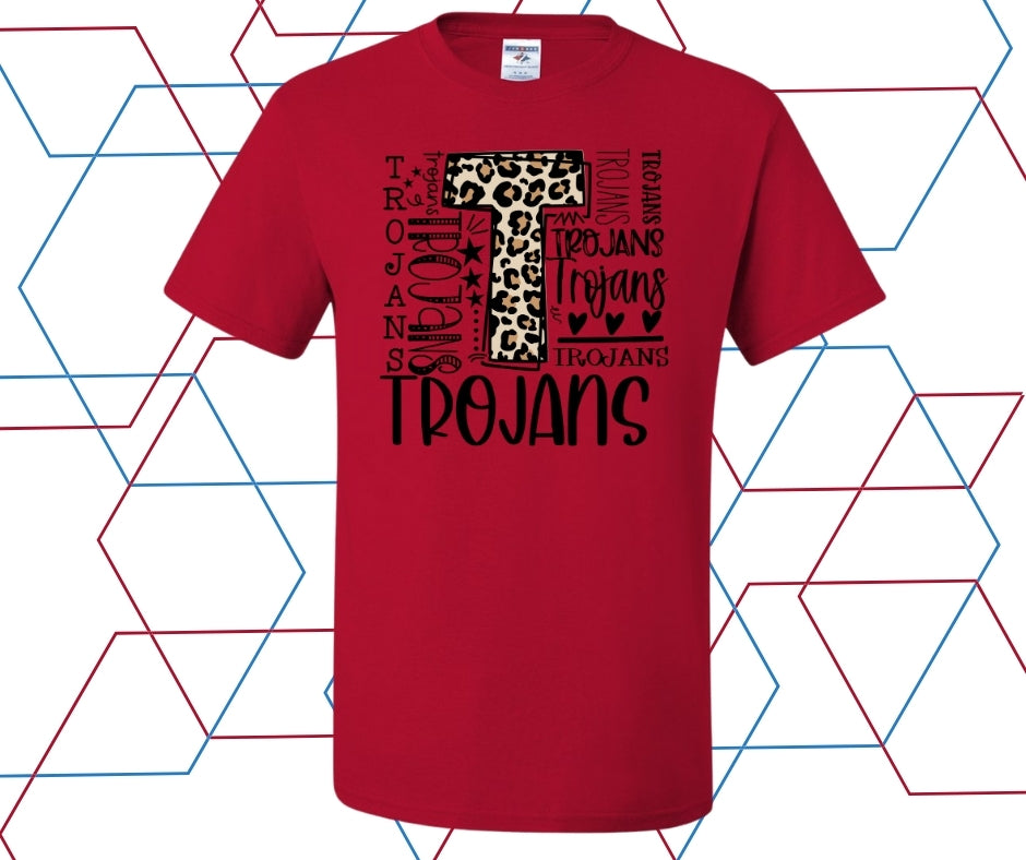 Trojans Leopard Collage Graphic Tee