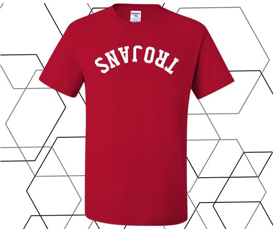 Trojans Upside Down Curve Graphic Tee