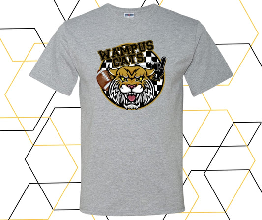 Wampus Cat Retro Checkered Clipart Graphic Tee