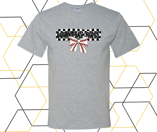 Wampus Checkered Baseball Coquette Graphic Tee