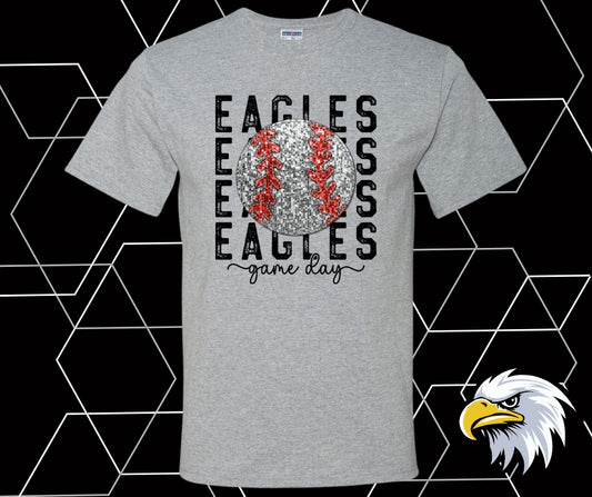 Eagles Faux Sequin Baseball Graphic Tee