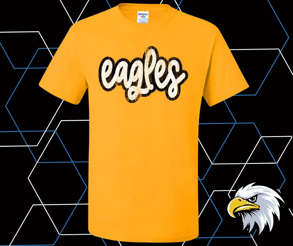 Eagles Distressed Script Graphic Tee