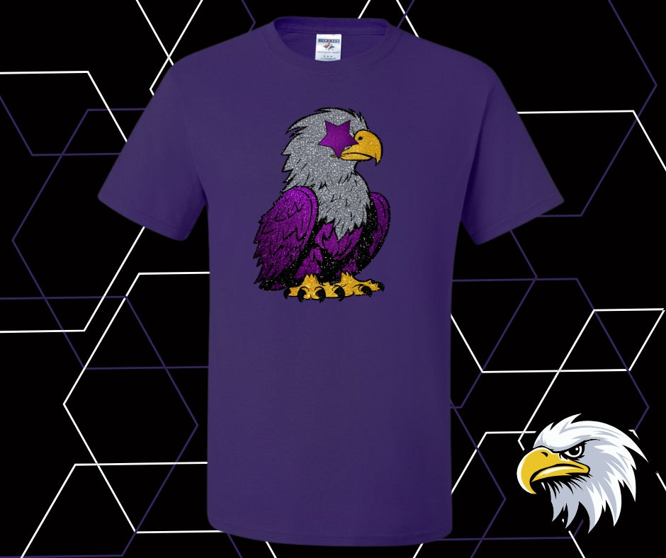 Faux Glitter Eagle Graphic Tee