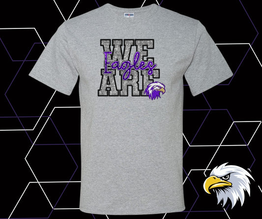 We Are Eagles Faux Rhinestone Purple Graphic Tee