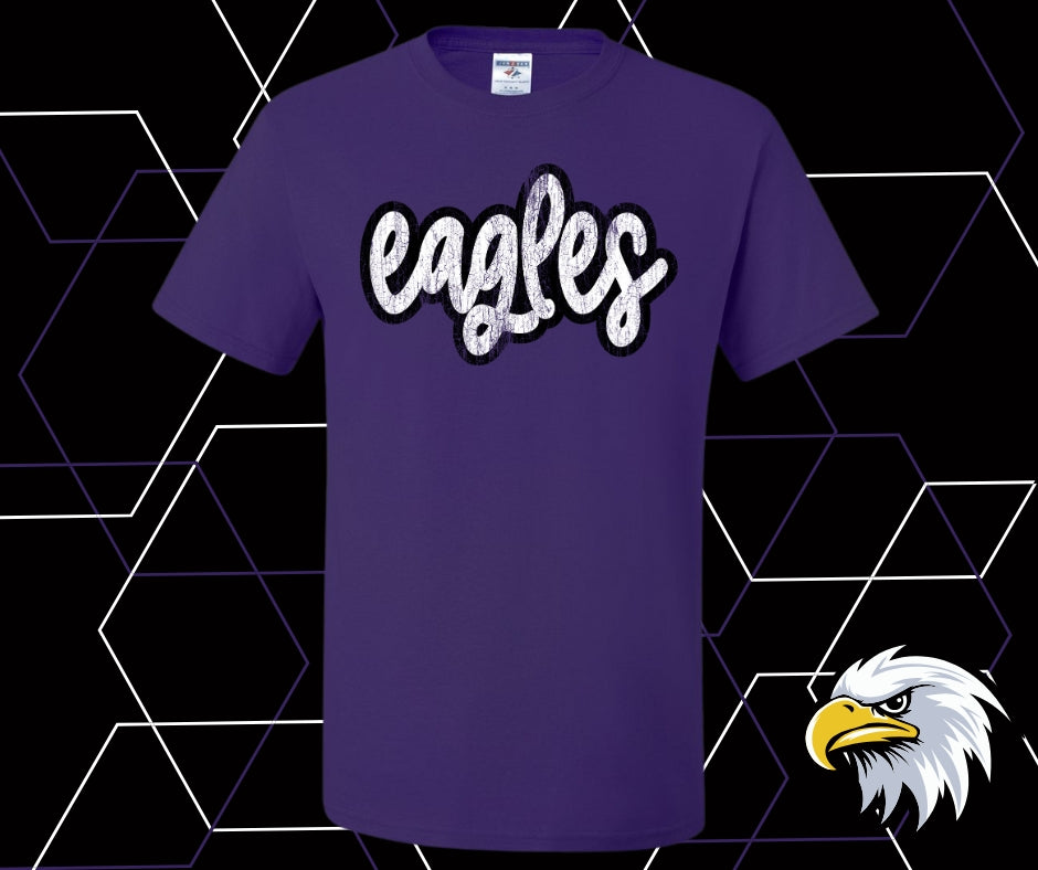 Eagles Distressed Script Graphic Tee