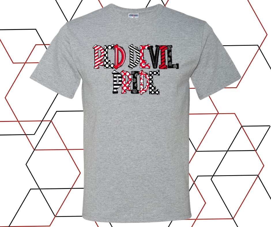 Red Devils Doodle Block Graphic Tee