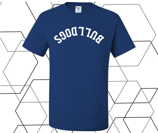 Bulldogs Upside Down Curve Graphic Tee