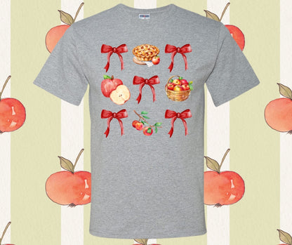 Red Bow Apple Collage Graphic Tee