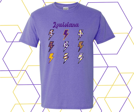 Louisiana Lightning Bolt Retro Graphic Tee