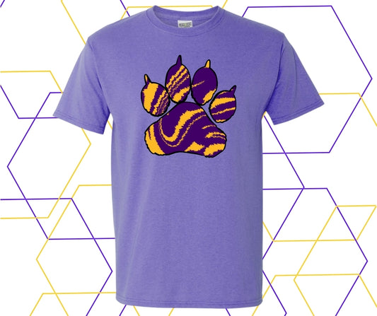 Purple/Gold Tiger Paw Graphic Tee