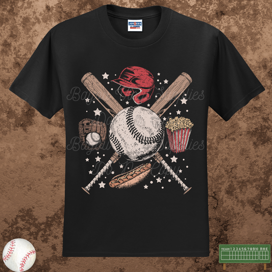 Retro Baseball Park Coquette Tee