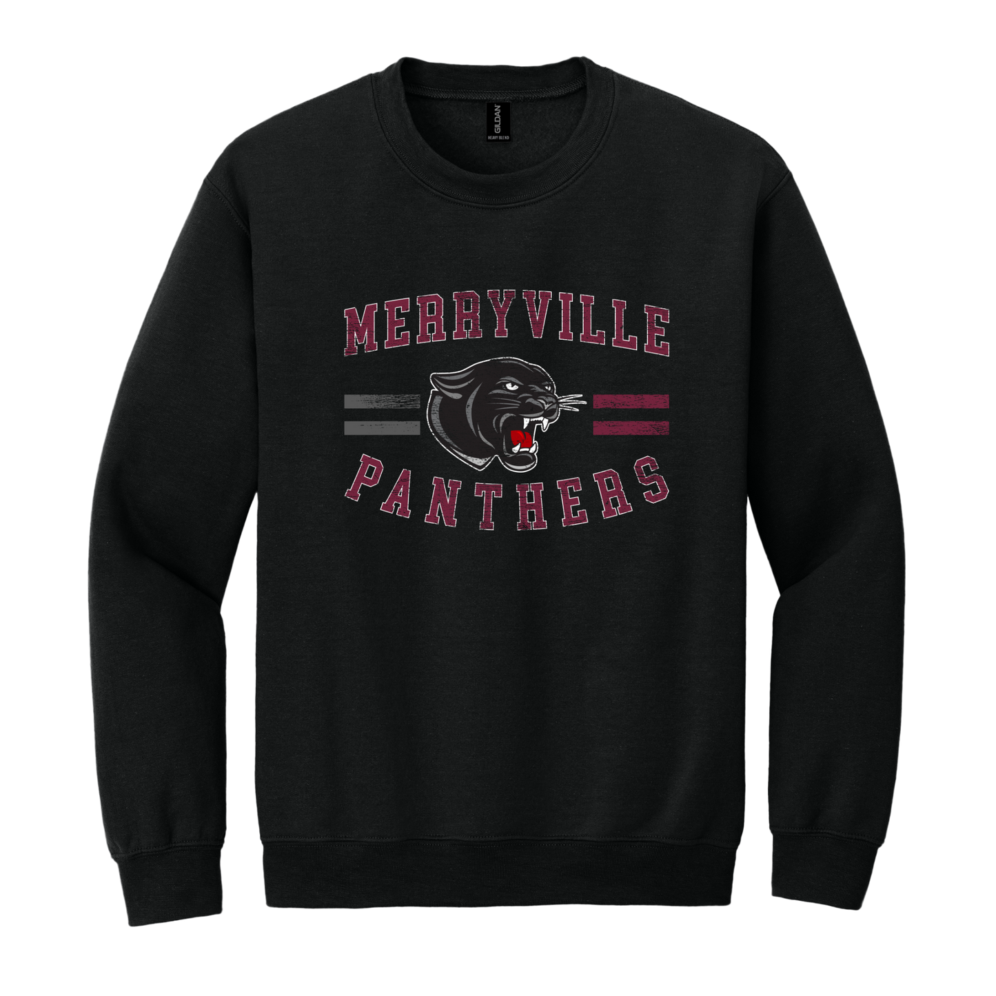 Merryville Panthers Mascot Vintage Striped Tee