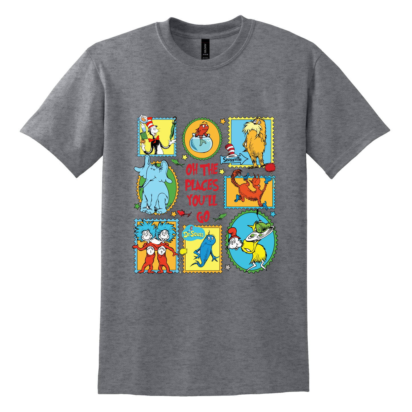 Oh The Place You Will Go Stamp Collage Tee