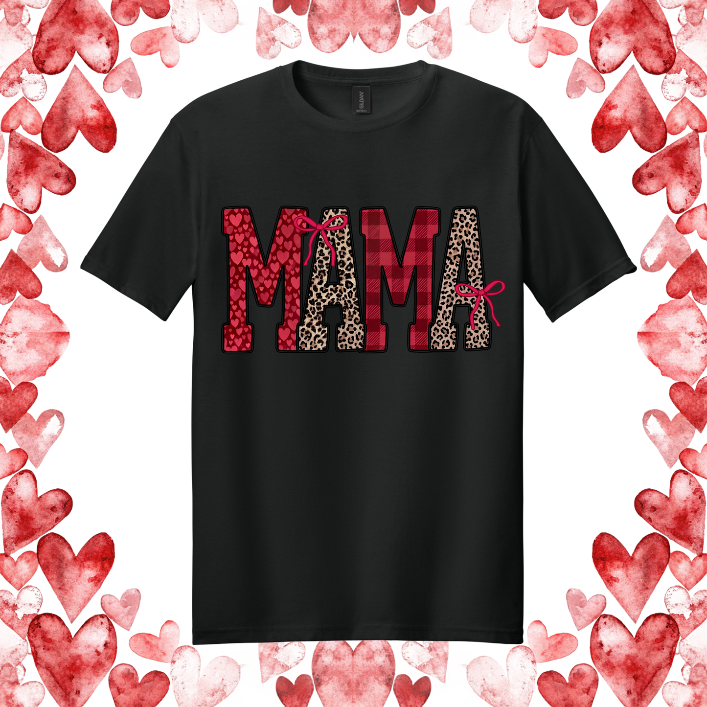 Leopard and Red Mama Valentine's Day Tee