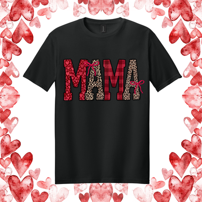 Leopard and Red Mama Valentine's Day Tee