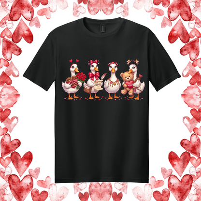 Flock of Geese Valentines Day Tee