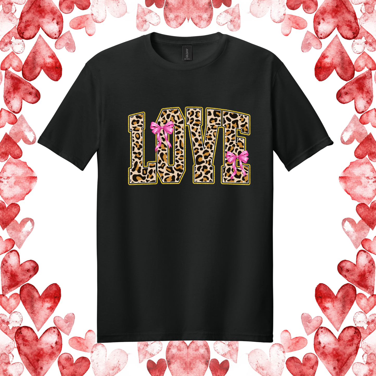 Leopard Love with Pink Bows Tee