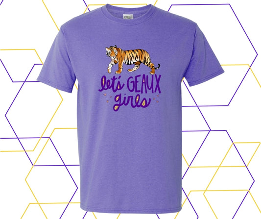 Purple/Gold Tiger Let's Geaux Girls Graphic Tee