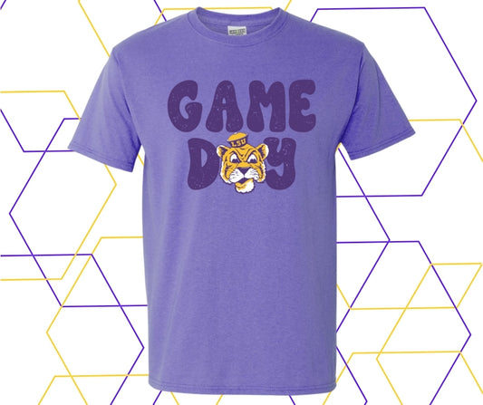 Game Day Tiger Mascot Throwback Graphic Tee