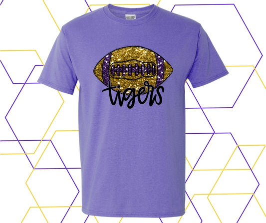 Tigers Faux Rhinestone Football Graphic Tee
