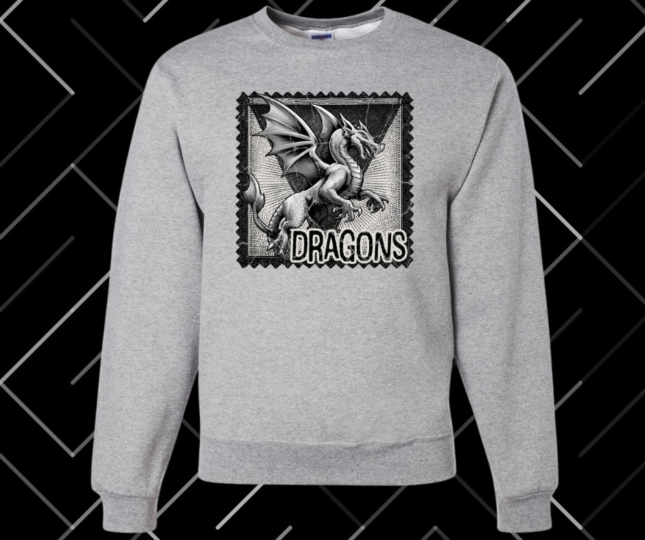 Dragons Stamp Graphic Tee & Sweatshirt