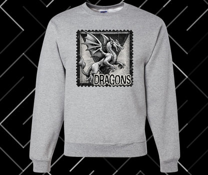 Dragons Stamp Graphic Tee & Sweatshirt