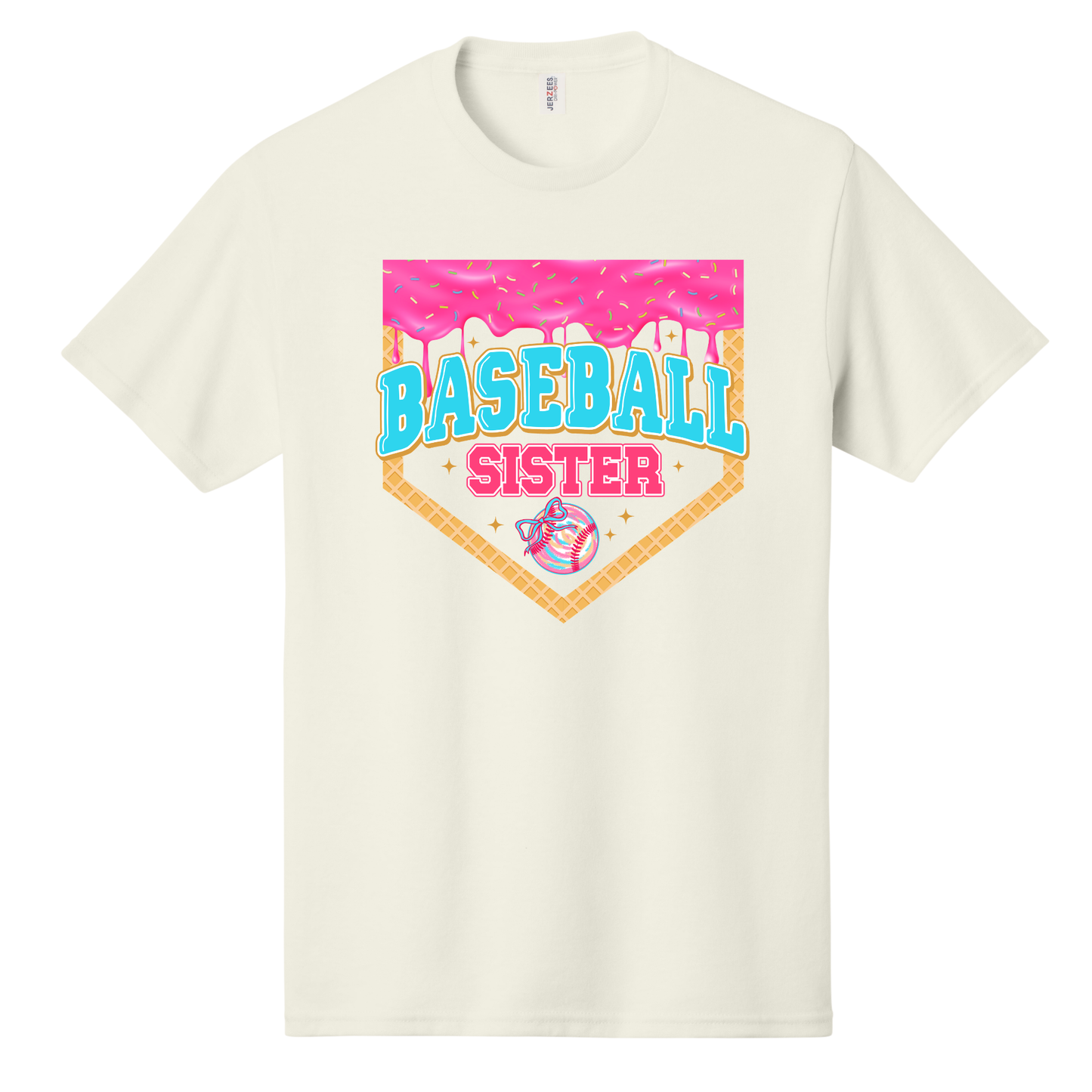 Sister Baseball Drip Girly Tee