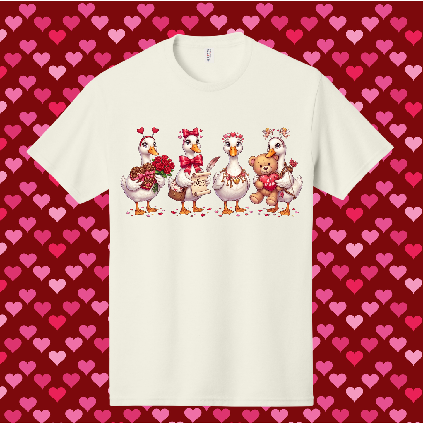Flock of Geese Valentines Day Tee