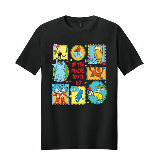 Oh The Place You Will Go Stamp Collage Tee