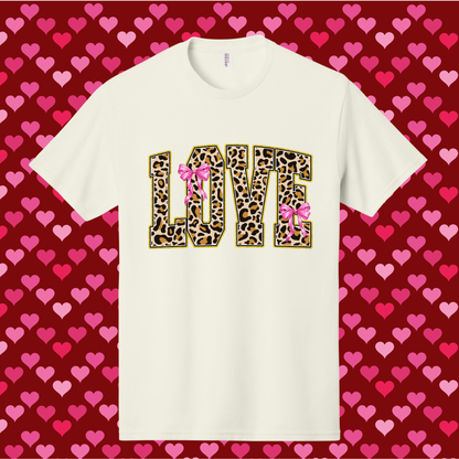 Leopard Love with Pink Bows Tee