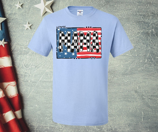 Checkered Mama Flag Graphic Tee