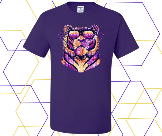Retro Tiger Faux Rhinestone Graphic Tee