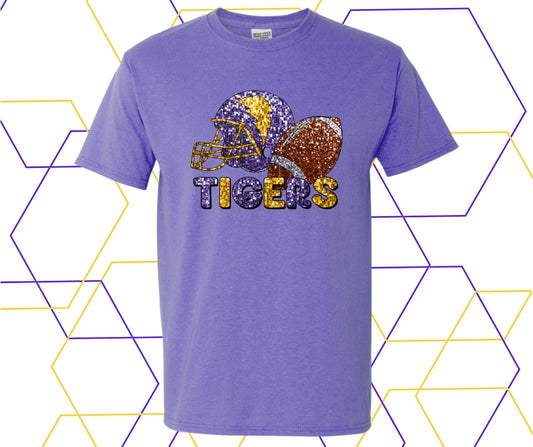 Tigers Faux Rhinestone Football Graphic Tee