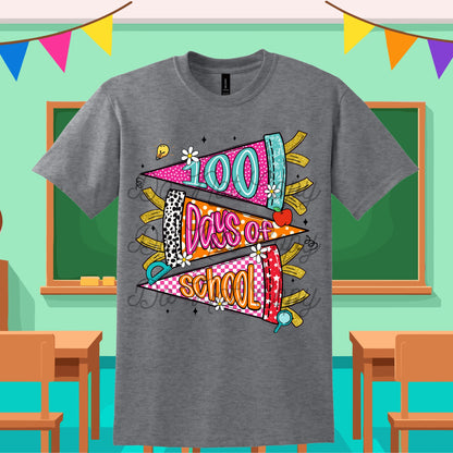 100 Day of School Preppy Flag Tee