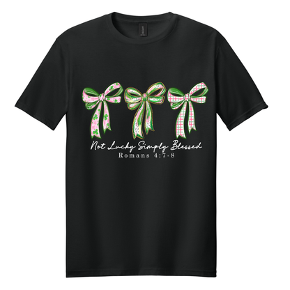 Not Lucky Simply Blessed Coquette Tee