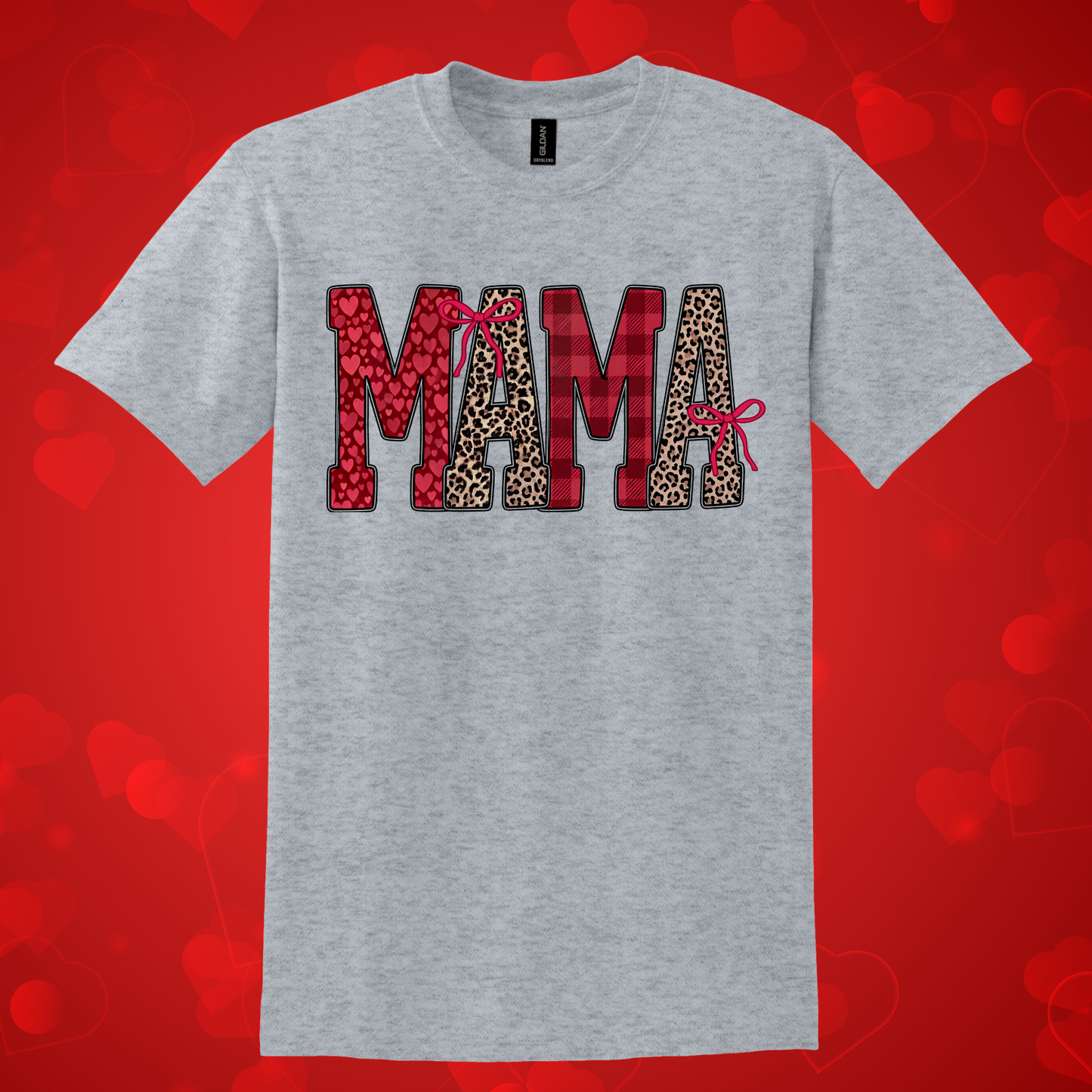 Leopard and Red Mama Valentine's Day Tee