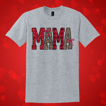Leopard and Red Mama Valentine's Day Tee