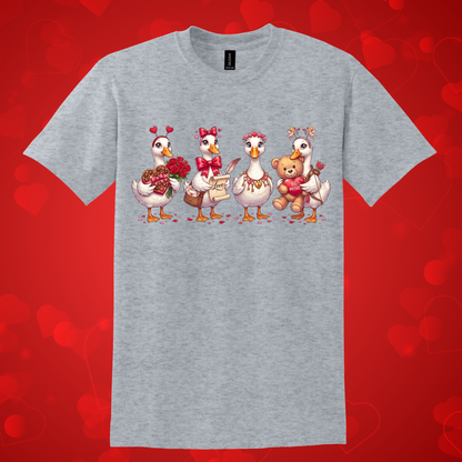 Flock of Geese Valentines Day Tee