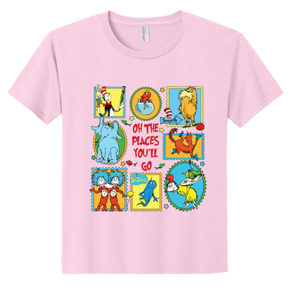 Oh The Place You Will Go Stamp Collage Tee