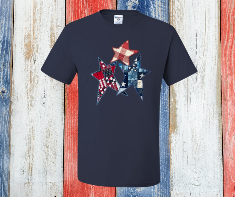 Star Patchwork design Graphic Tee