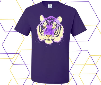Vintage Purple Tiger Head Graphic Tee