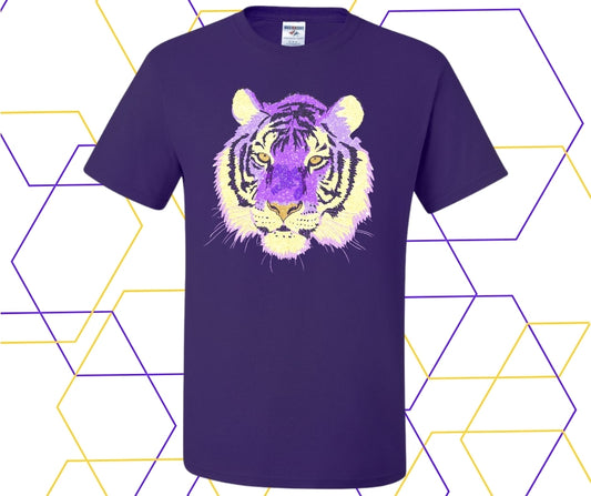 Vintage Purple Tiger Head Graphic Tee