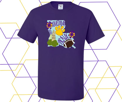 LA Geaux Football Boot Graphic Tee