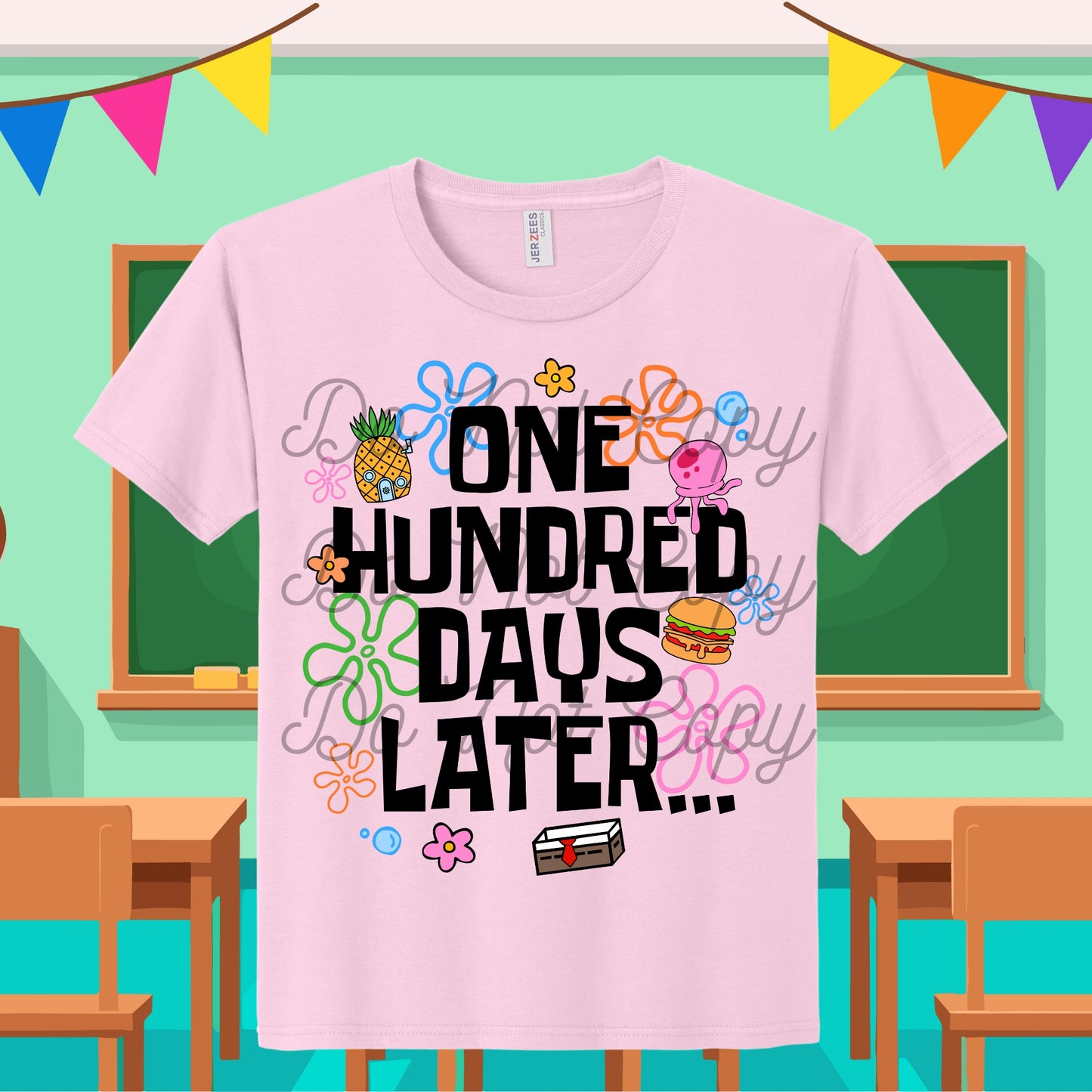 100 days later Spongy Inspired Tee