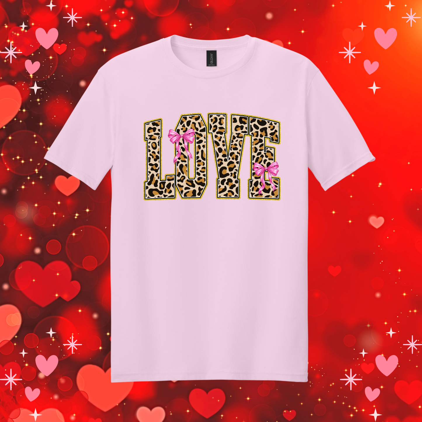 Leopard Love with Pink Bows Tee