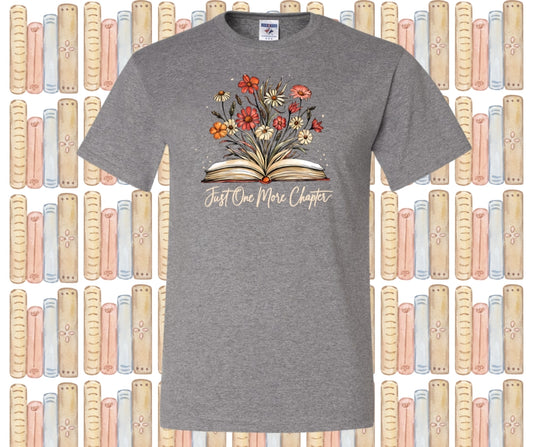 Just One More Chapter Floral Book (Cream Text) Graphic Tee